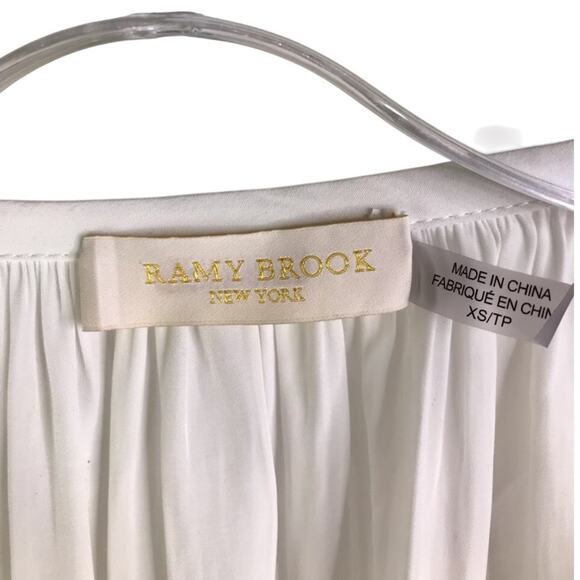 Ramy Brook Sheila Hoop-Hardware Top Wmns XS Ruffle Long Sleeve Peasant - Picture 2 of 10